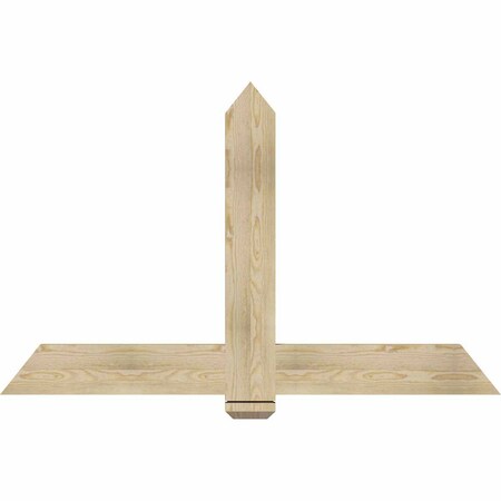 Ekena Millwork Eugene Rough Sawn Timber Gable Bracket, Douglas Fir, 60"W x 38"H x 2"D x 6"F, 15/12 Pitch GBW060X38X0206EUG00RDF
